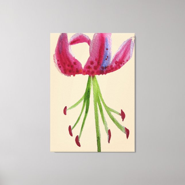 Toile Art moderne floral aquarelle rose lièvre (Recto)