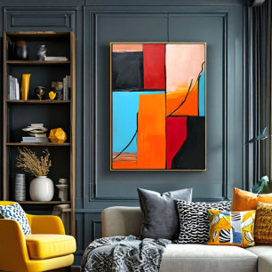 Toile art moderne, formes géométriques, design abstrait,