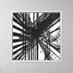 Toile Art moderne noir et blanc Abstrait d'encre
