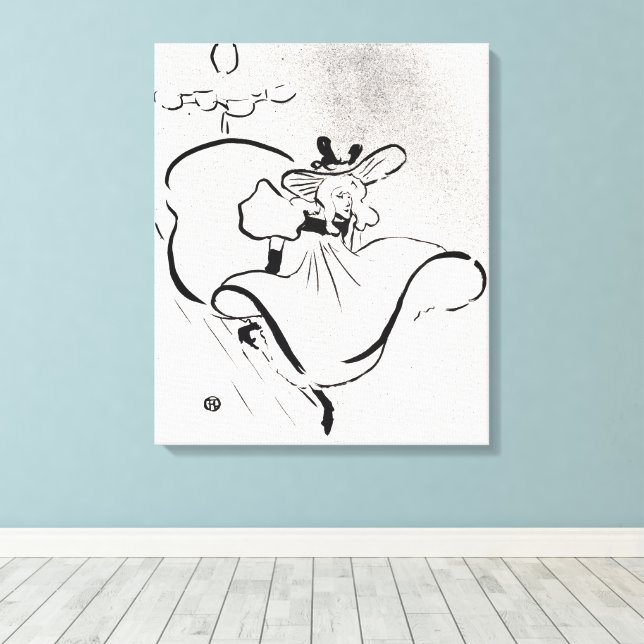 Toile Art noir et blanc Jane Avril par Toulouse Lautrec (Insitu (Plancher de Bois))