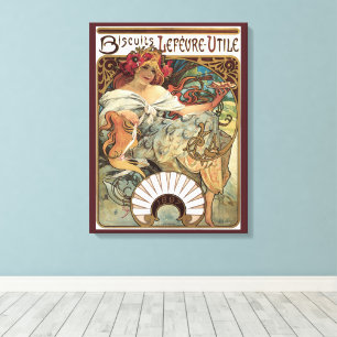 Toile Art Nouveau vintage, Biscuits par Alphonse Mucha