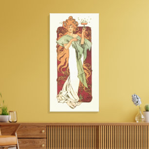 Toile Art Nouveau vintage, Champagne par Alphonse Mucha