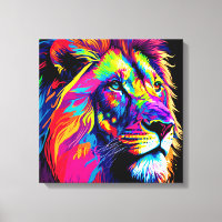 Art numérique Abstrait 3d Portrait de Lion
