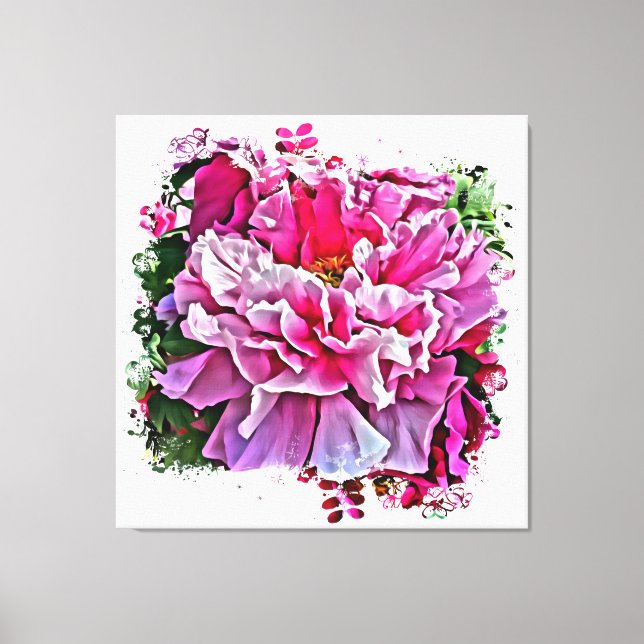Toile *~* Art Peony rose Peony Peinture Artistique AR1 (Recto)
