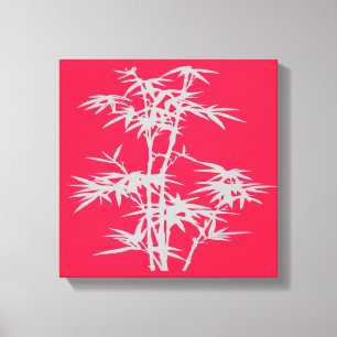 Toile Art pop zen bambou rose art asiatique