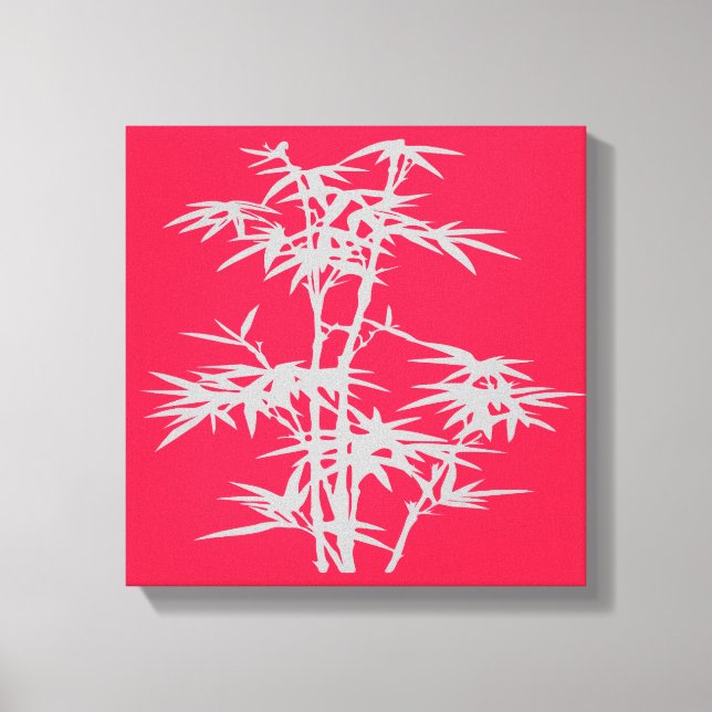 Toile Art pop zen bambou rose art asiatique (Recto)