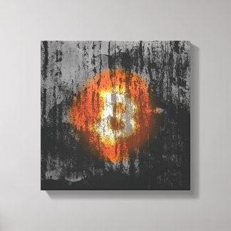 Toile Art Résilient Bitcoin (Sur Mur Noir HD)