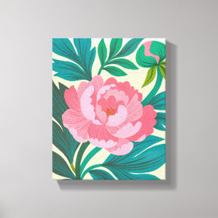 Toile Art Stylisé Peony Blossom