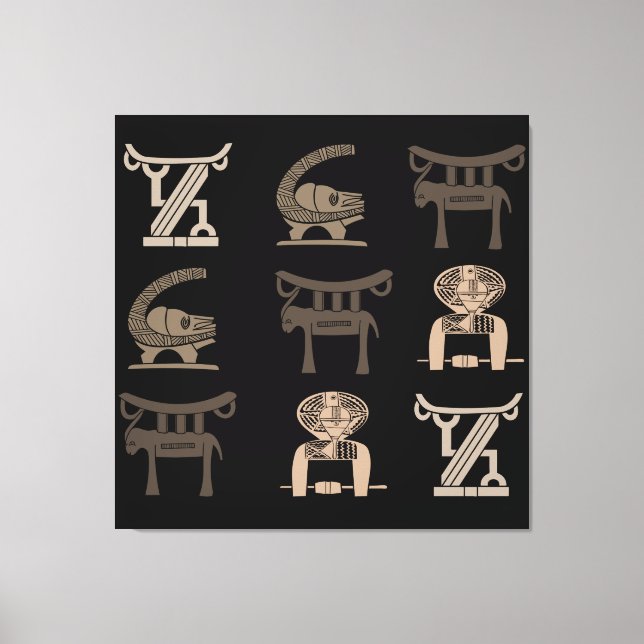 Toile Art tribal africain moderne abstrait (Recto)