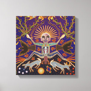 Toile Art tribal ethnique Boho de déesse aztèque maya