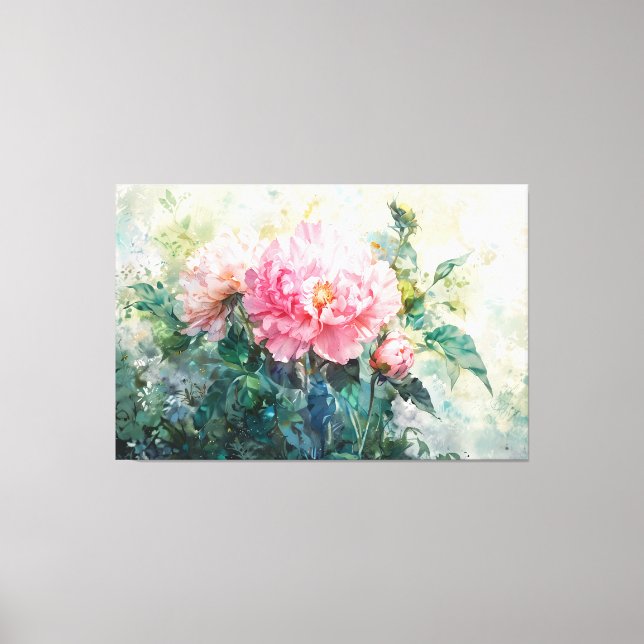 Toile *~* Art TV2 Delicy PEONY Stretched Canvas Print (Recto)