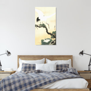 Toile Art vintage d'Ohara Koson représentant une grue ja