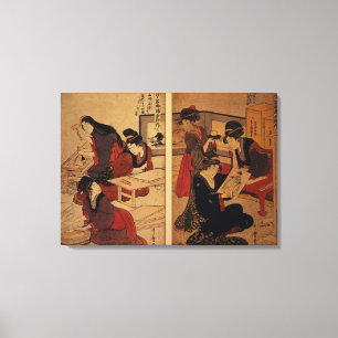 Toile Artisans faisant une gravure sur bois, c.1857