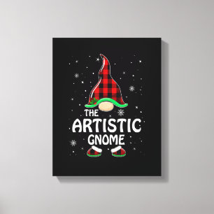 Toile Artiste Gnome Buffalo Plaid Matching Famille Chris