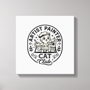 Toile Artiste Peintre Chat Chat Drôle Graphique - Artist