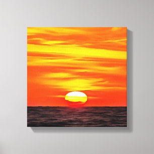 Toile Artistic Orange Aegean Sunset Akyaka