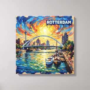 Toile artistique de la vue du port de Rotterdam so