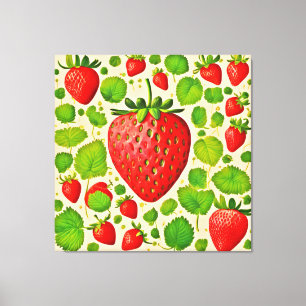Toile Artwork de fraises dadaïstes
