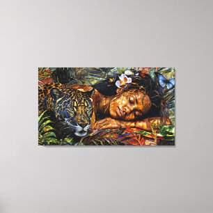 Toile "Arumáya" Fleur de Jaguar - Femmes en Amazonie