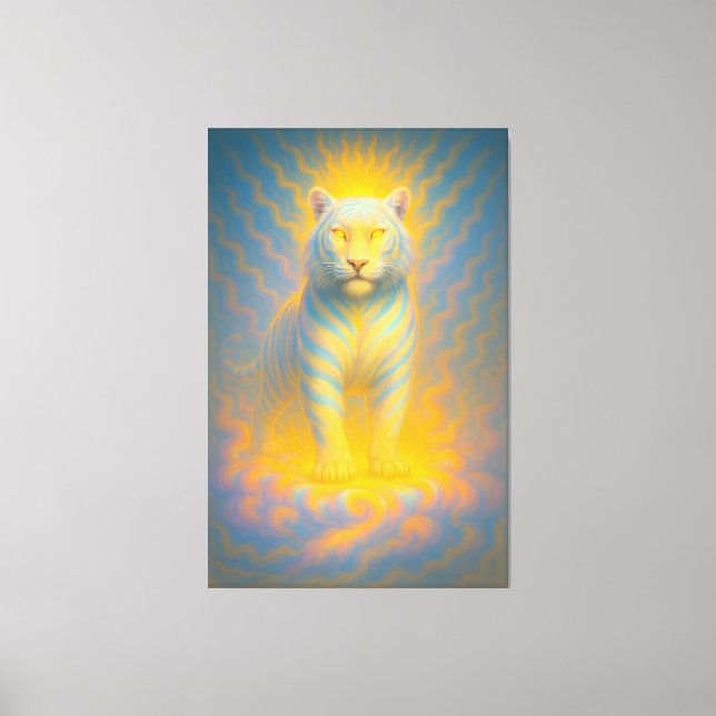 Toile Ascended Sunlit White Tiger | ManJiangHong Fine Ar (Recto)