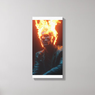Toile Ashen au milieu des flammes - Art dramatique et fl