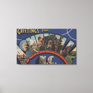 Toile Ashville, Caroline du Nord - Grandes Lettres Scène