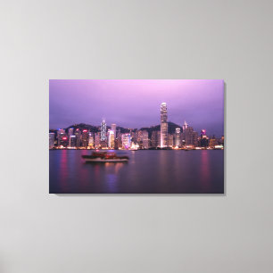 Toile Asie, Chine, Hong Kong, vue panoramique de la vill