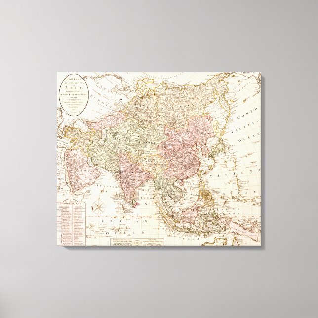 Toile AsieCarte panoramiqueAsie 3 (Recto)