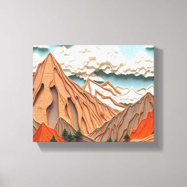 Toile Assemblage 03 : Montagnes Orange (Recto)