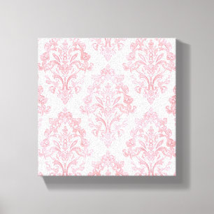Toile Assez en rose motif damassé victorien à l'aquarell