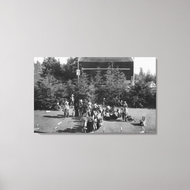 Toile Astoria, Oregon Dance de guerre indienne au centen (Recto)