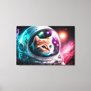 Toile Astronaut de chat spatial drôle Kitty Galaxy Unive