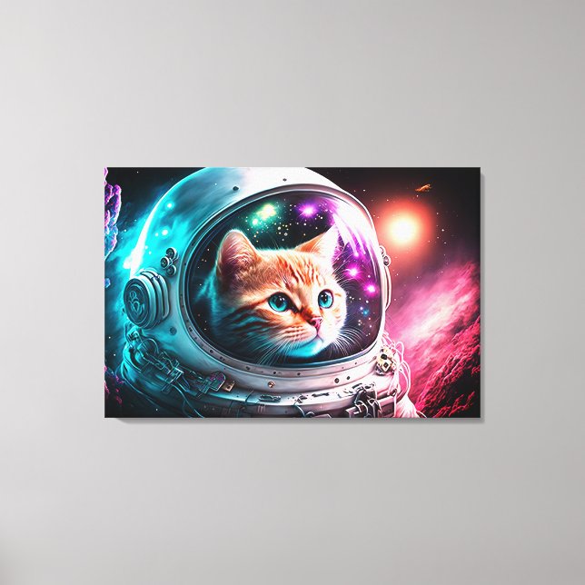 Toile Astronaut de chat spatial drôle Kitty Galaxy Unive (Recto)