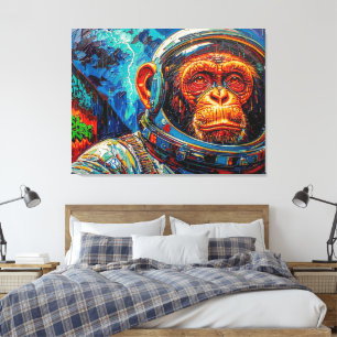 TOILE ASTRONAUTE CHIMPANZÉ RENTRE À LA MAISON-3