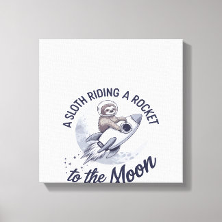 Toile Astronaute Paresseux Adorable à Cheval
