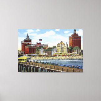 Toile Atlantic City New Jersey le long de la rive