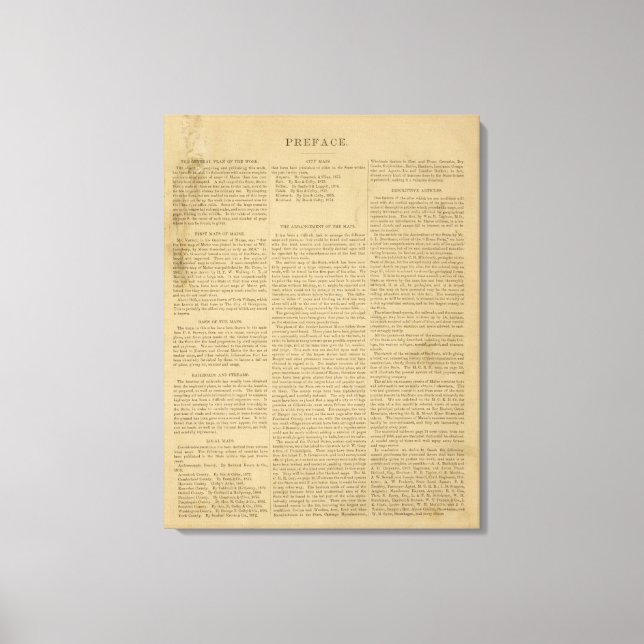 Toile Atlas de préface de l'état du Maine (Recto)