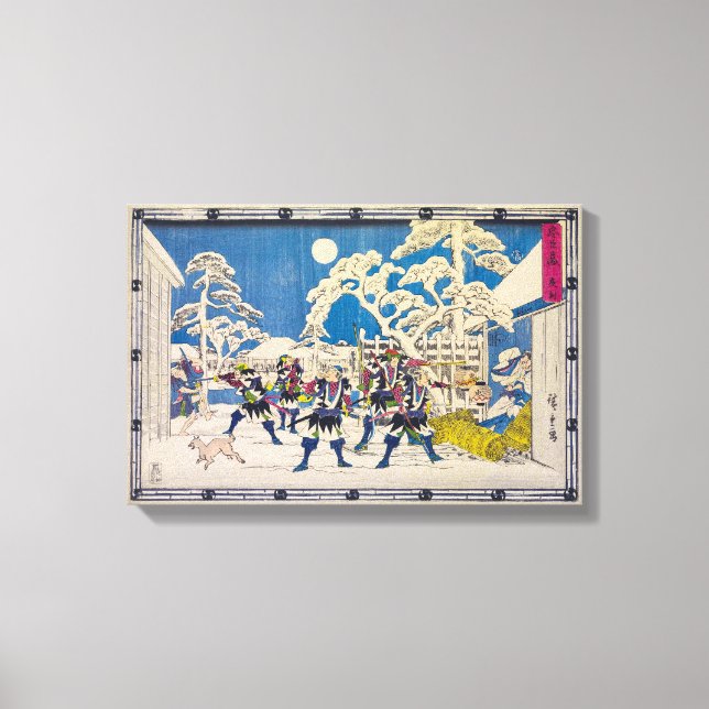 Toile Attaque nocturne | Utagawa Hiroshige | (Recto)