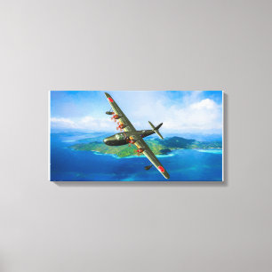 Toile Atterrissage japonais d'hydravion de H8K Emily