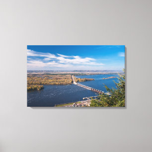 Toile Au-dessus du fleuve Mississippi et du barrage d'Al