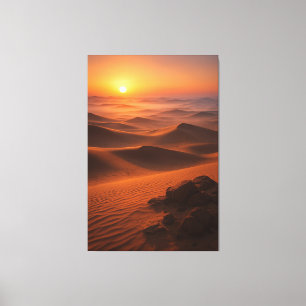 Toile Aube dorée du désert arabique – Paysage cinématiqu
