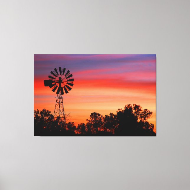 Toile Aube étonnamment colorée Sunrise Windmill (Recto)