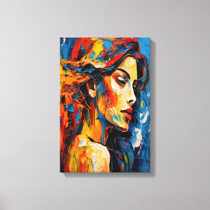 Toile Audacieuse expressionniste Portrait féminin Art Ab