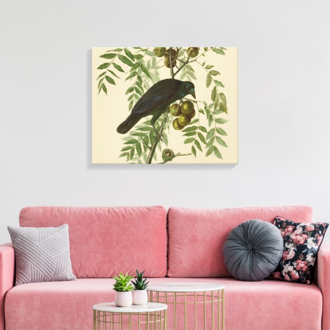 Toile Audubon American Crow Black Bird (Insitu(Salon))