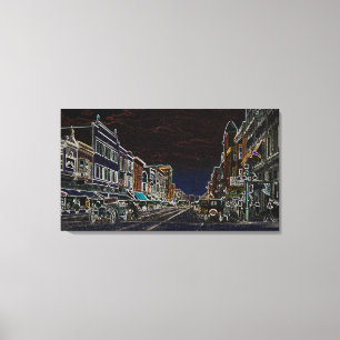 Toile Aurora Illinois Sud Broadway Neon Art 1920