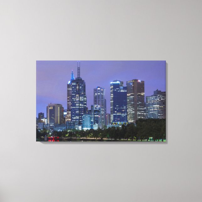 Toile Australia, Victoria, Melbourne, skyline along (Recto)