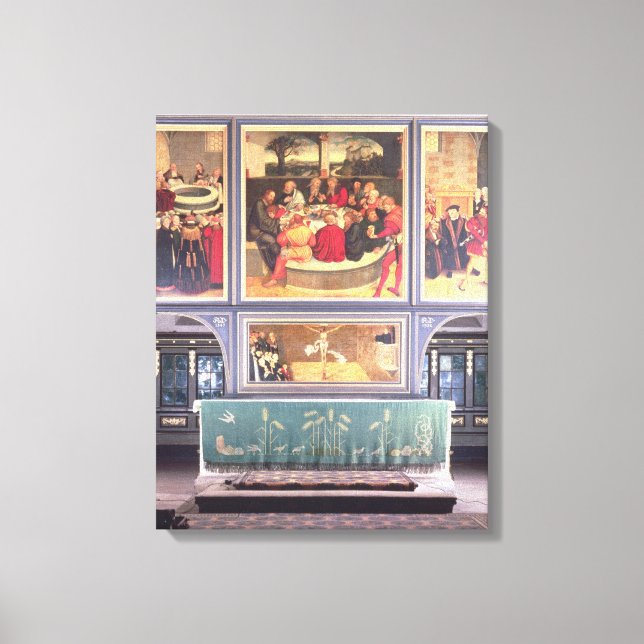 Toile Autel avec un Triptyque représentant (Recto)