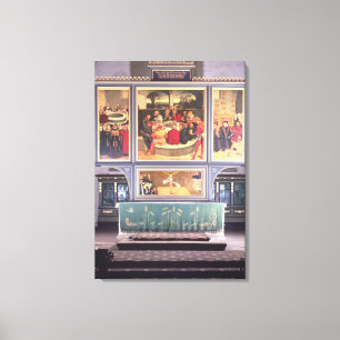 Toile Autel avec un Triptyque représentant