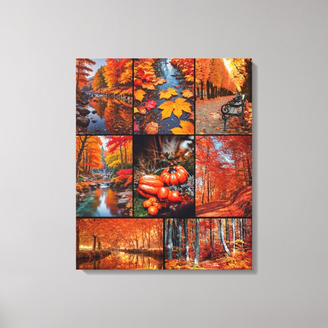 Toile Automne Automne Paysage Photo Collage Art (Recto)