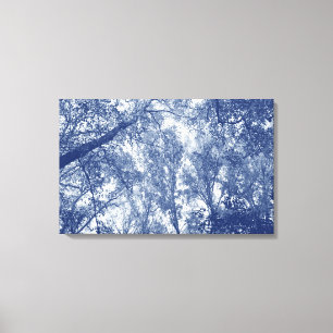 Toile Automne Bleu - Effet Cyanotype